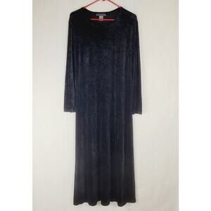 Vintage Gap black velvet maxi dress Large Made in USA whimsigoth grunge witchy